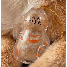하우스픽 강아지털보관 투명 반려동물 고양이 털보관 캡슐 키링, 01멍냥털키링-울냥