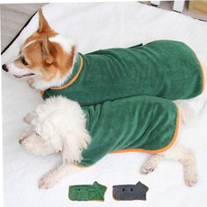 털말리기 강아지 고양이 샤워 가운 목욕 수건 타올 소프트 XS 79000EA 1EA, 그린 YP6