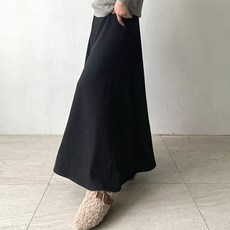 네모엔룩 쭈리A롱 여성용 허리밴딩 A핏 플레어 캐주얼라인 맥시 롱 스커트