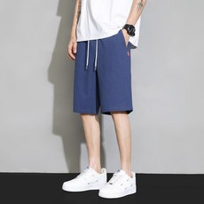 LARGE STORE 日系潮流棉麻休閒短褲 工作短褲 男生短褲 五分褲 素面短褲 棉麻褲 涼感褲 純色短褲(K600)