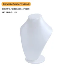 샴페인 골드 인조 가죽 보석 디스플레이 스탠드 28cm 최적 높이 안정적인 베이스 홀더 목걸이용 매장에 이상적, white M