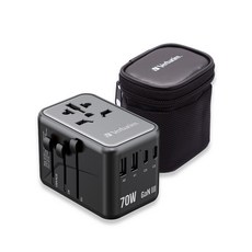 버바팀 여행용 6포트 70W 해외 멀티 플러그 아답터 충전기 PD 3.0 QC 3.0 PN 32124, 1개