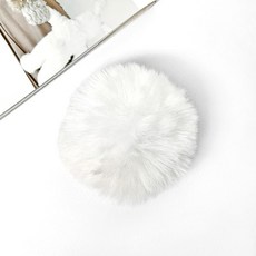 헤세드 (1p) 10cm 빅사이즈 인조 밍크볼 모자방울 폼폼 방울폼폼 (고리형), 1개, 화이트