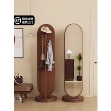 두리 전신거울 수납 이동식 회전식 아치형 미용실, 원목색 물고기꼬리 36x168