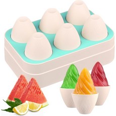 아이스캔디 몰드 6개의 PCS 2온스 콘 모양 아이스 팝 실리콘 아이스크림 쉬운 출시 미니 몰드(그린)