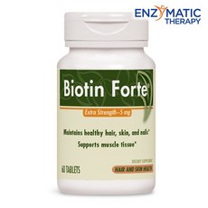 Enzymatic Therapy Biotin Forte複合維生素錠 5mg, 60顆, 1罐