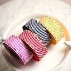 리본빌 메종 블루밍 자수 리본 포장리본끈 리본공예 머리핀만들기 공예재료 DIY, 1개, 핑크