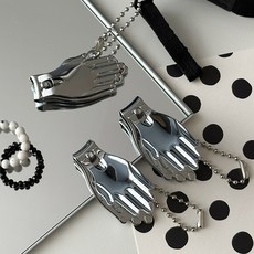 이이공브이샵 부탁해 손모양 손톱깎이 키링 네일 파일 내장형 휴대용 손톱정리, 1개, 단일옵션