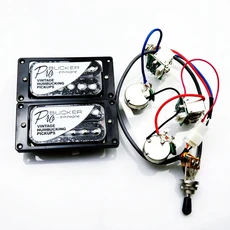 DIY 표준 PRO Bucker Alnico 5 험버커 픽업 일렉트릭 기타 픽업(배선 하네스 세트 포함), 11 Black Pickups