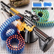 게틀링건 소프트건 장난감 기관총 서바이벌 선물용, 1개, 썬라이트 오렌지 64 소프트 24탄