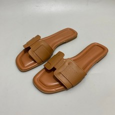 LUNATURE 여성용 여름 일자 플랫 슬리퍼 편안한 데일리
