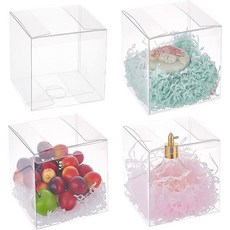 20개 투명 PVC 사탕 상자 선물 포장박스 11x11x11cm