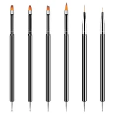 YIKOOLIN 6PCS 네일 도트팅 도구 양면 아트 브러쉬 젤 폴리쉬 라이너 디자인 펜 드로잉용, 1개