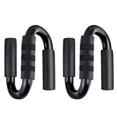 多功能家用健身器材速成神器室內俯臥撐訓練板工字型U型俯臥撐器, 2個亮黑【加厚鋼管】S型俯臥撐支架