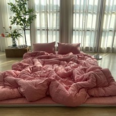 이불아저씨 포시즌 요매트(+솜포함) 요이불세트 요+차렵이불+베개커버, 스노위 핑크