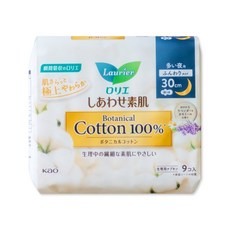 Laurier 柔軟純棉 量多夜用衛生棉30cm 薰衣草香, 1個, 9片, 夜用