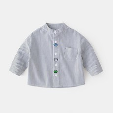 小不點兒 寶寶襯衫 白色 純棉 上衣 春秋 男童女童 長袖 潮童裝 90-120碼