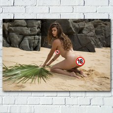 성인 모델 비치 뷰티 섹시한 여자 사진 벽 아트 포스터 캔버스 인쇄 그림 장식 거실, [01] 16X24 inch No framed, 1개