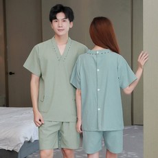 찜질방옷 한의원 순면 반팔 상하의 세트 마사지복 사우나복 숯가마 찜질복