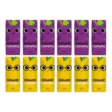 롯데 오가닉 어린이주스 125ml 2종x6입 간식, 12개