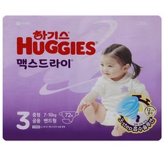 하기스 NEW 맥스드라이 밴드형 남여공용, 3단계, 72매