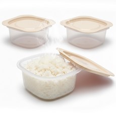 레브홈 국산 전자렌지용 국산 소분 용기 300ml, 3개, 아이보리