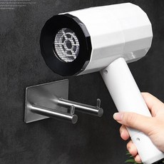 스텐 부착 후크 욕실 드라이기 거치대 고데기 선반, 본상품선택, 1개