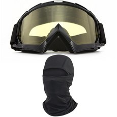 ImmoON 온o ATV 더트 바이크 오토바이 고글 방한모 페이스 커버 모토크로스 라이딩 오프로드 안경 남성 여성용 마스크 포함 오렌지 프레임 스모크 렌즈, 앰버, 블랙