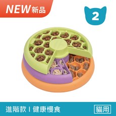 Nina Ottosson 貓益智藏食玩具，智力拼圖慢食盤，軌道轉盤設計，寵物互動玩具，減緩進食速度，安全無毒材質, 1個, 71090貪吃貓-旋轉慢食盤(M)