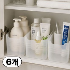 마니모아 간편정리 다용도 냉장고 욕실장 수납 정리함, 6개, 반투명