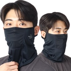 아이더 세이프티 자외선차단 쿨링 페이스 넥마스크 2세트, 1세트, 블랙+블랙