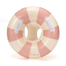 韓ins泳圈 兒童泳圈 大人泳圈 座圈 握把泳圈 復古游泳圈 救生圈 游泳圈 親子泳圈 撞色泳圈, 1個, 復古粉條紋座圈【適合0-4歲】, 復古粉條紋