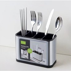 다유미 스테인리스강 물빠짐 수저통 DYM-296, 실버, 1개