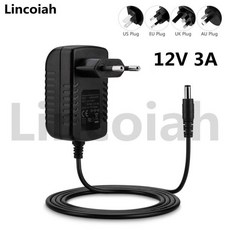 AC 100-240V to DC 12 V 3A 3000MA 전원 공급 장치 어댑터 충전기 볼트 레이저 조각 절단기 프린터 용, 03 US, 01 China Mainland