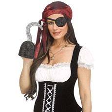 Fun World 성인용 라인스톤 해적 후크 액세서리 | 코스튬 스탠다드 블랙