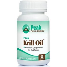 인지질 크릴오일 피크 퓨어 & 내추럴 크릴 오일 에 생선 오일보다 더 좋은 뇌 EPA DHA 아스타잔틴 60 소프트젤, 1개, 60정