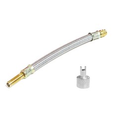 에토 슈레더 연장노즐 자전거 전동킥보드 타이어 튜브 바람 펌프 공기주입기 연장호스 고무타입 18cm, 1개, 실버