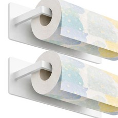 카로히포 무타공 자석 키친타올 걸이, 2개, 화이트