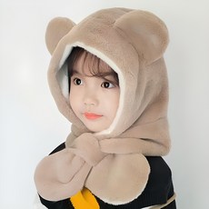 Woojooi 孩童小熊造型披肩帽
