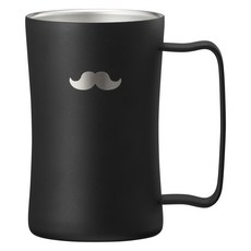 DOSHISHA Nomigoro鬍鬚保溫啤酒杯, 黑色, 1個