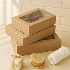 잇츠K 윈도우 상자 / 투명창 조립식 포장박스 선물 답례 수건 쿠키 다용도, 20개, 크라프트