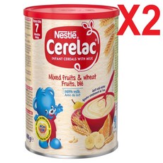 400G 2통 네슬레 세레락 쎄레락 이유식 믹스 후르츠 앤 위트 7개월 이상 Nestle CERELAC with Mixed Fruit and wheat, 믹스후르츠앤위트, 2개