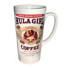 Hula Girl 커피 화이트 머그 (라떼 502.8ml(17온스) 266707, Hula Girl 커피 화이트 머그 (라떼 502.8m