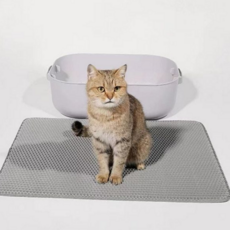 고양이 모래 매트 사막화 발판 반려동물 고양이 화장실 매트 청소 벌집형 미끄럼 용품 매쉬 벌집 구조 이중