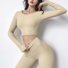 긴팔 후드 크롭티