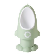 PUCH BABY 兒童飛機造型小便斗 壁掛式寶寶尿盆 可拆卸尿槽 幼兒如廁訓練神器, 站式火箭款-墨綠(贈掛勾)