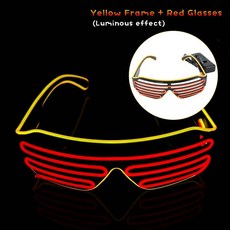 LED 네온 마스크 어두운 마스크에 가면 무도회 할로윈 파티 무서운 소품 코스프레 의상, Glasses-E