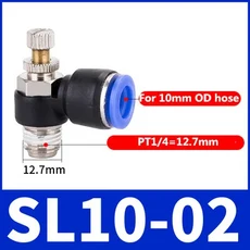 Air SL 1/8 1/4 3/8 1/2 속도 제어 공압 피팅 스로틀 밸브 컨트롤러 4 6 8 10mm 호스 튜브 빠른 연결 조절, 13 10-02