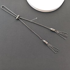 가방끈고정클립 지갑체인줄 금속 블랙 스틸 교체 버클 짧은 크로스바디 조절기 리폼 알루미늄, 1개, 4mm 얇은 더블홀 스트라이프 50cm 건메탈
