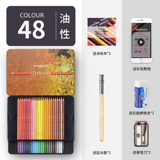 新品 馬可大師系列彩鉛專用美術生彩鉛筆水溶性油性彩色筆鐵盒裝 副廠商品, 48色油性彩鉛,大師升級4.0鉛芯鐵盒裝, 1個